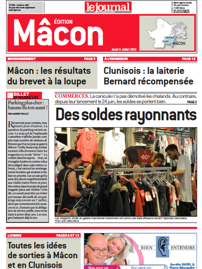 Mâcon : les soldes dans le centre-ville à la Une du JSL