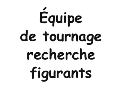 Équipe de tournage recherche deux figurants