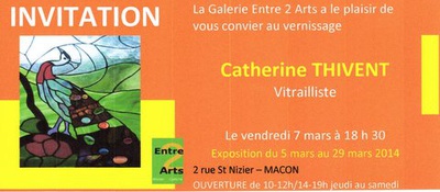 Mâcon : vernissage de la vitrailliste Catherine Thivent à la Galerie Entre 2 arts