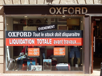 Liquidation totale chez Oxford Homme à Mâcon avant travaux !