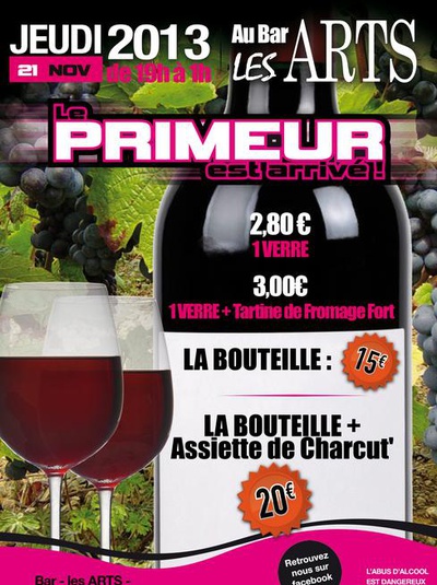 Mâcon : soirée Beaujolais primeur au bar Les Arts ce jeudi