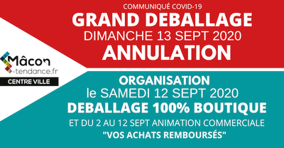 Le Grand Déballage annulé, un Déballage 100 % Boutiques le 12 septembre